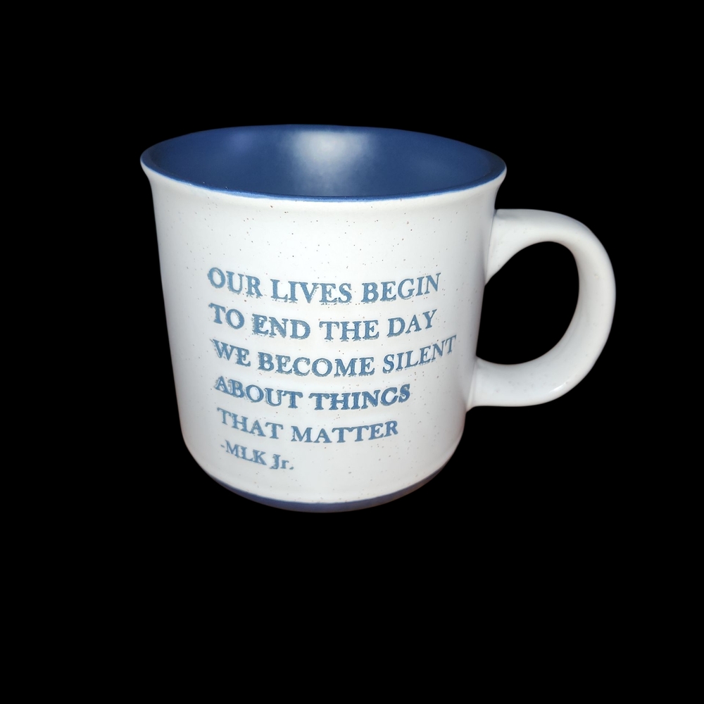 MLK jr Blue and White Motivational Mug